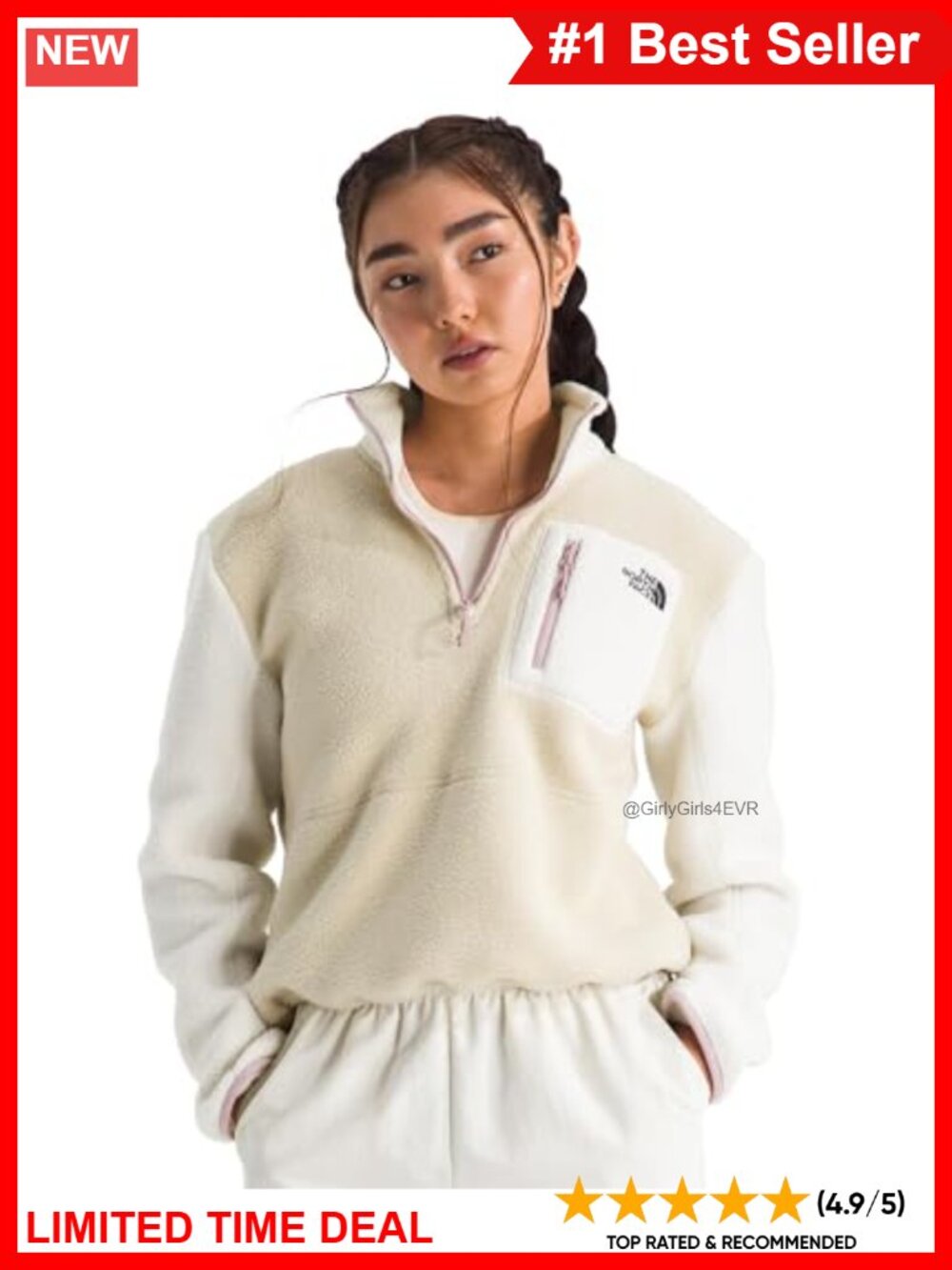 Quarter Zip Fleece Pullover Jacket Recycled Polyester